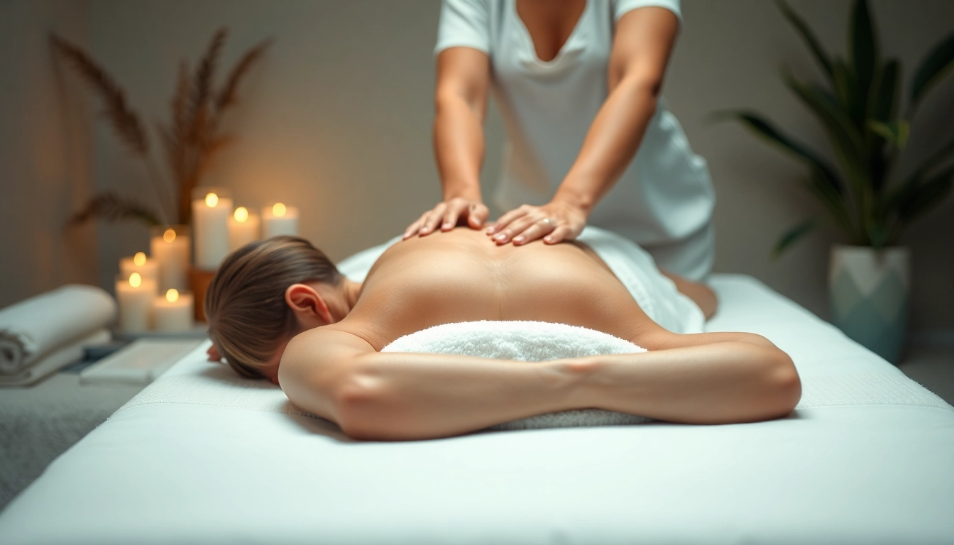 스웨디시 마사지 받는 고객과 편안한 스파 환경을 담은 장면