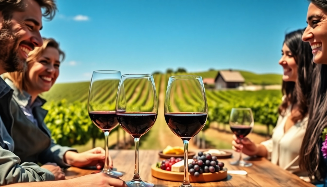 Experience the joy of Winery Membership with friends over exquisite wine tastings in a scenic vineyard.