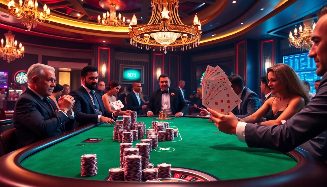 Rasakan momen mendebarkan di kasino saat para pemain merayakan kemenangan Datuk di meja poker taruhan tinggi.