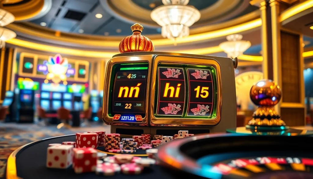 Experience thrilling rewards from the nổ hũ slot machine in a luxurious casino setting