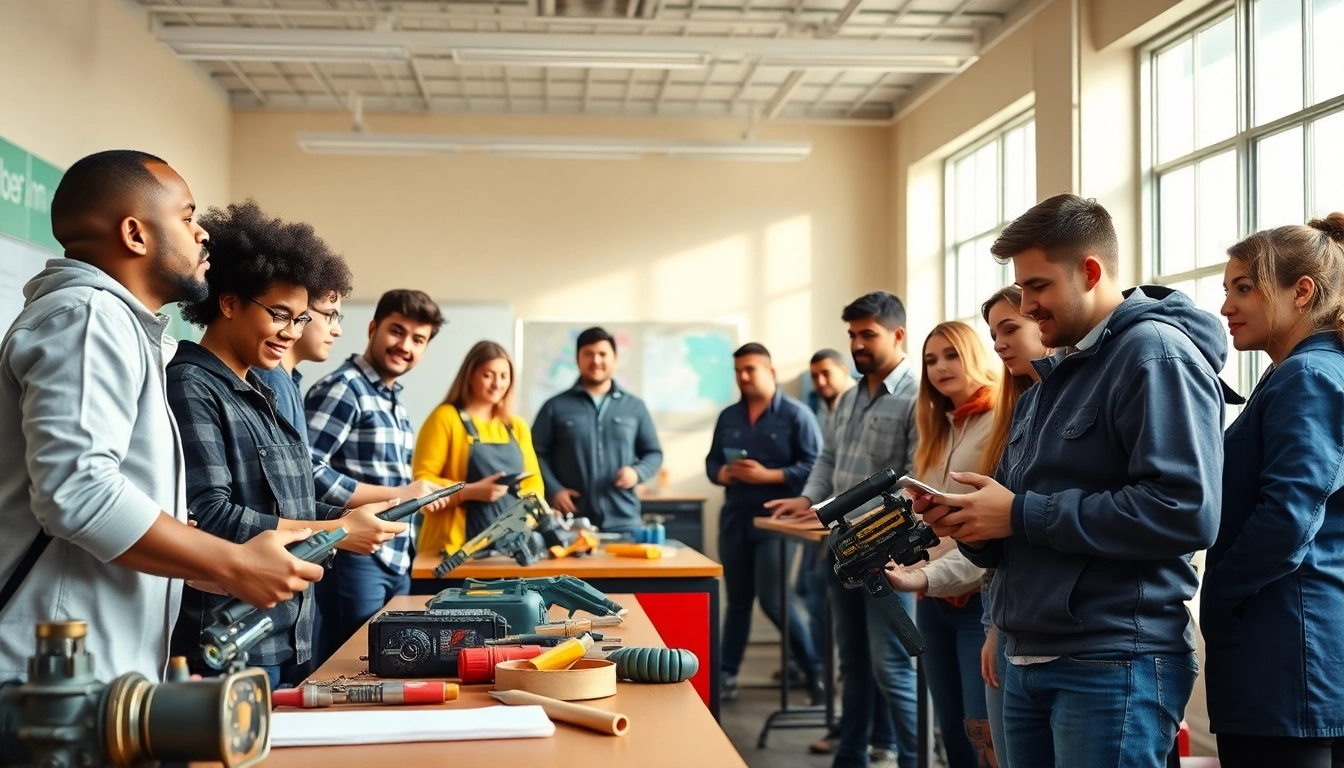 Students learning practical skills at a Trade School Knoxville TN in a vibrant classroom.
