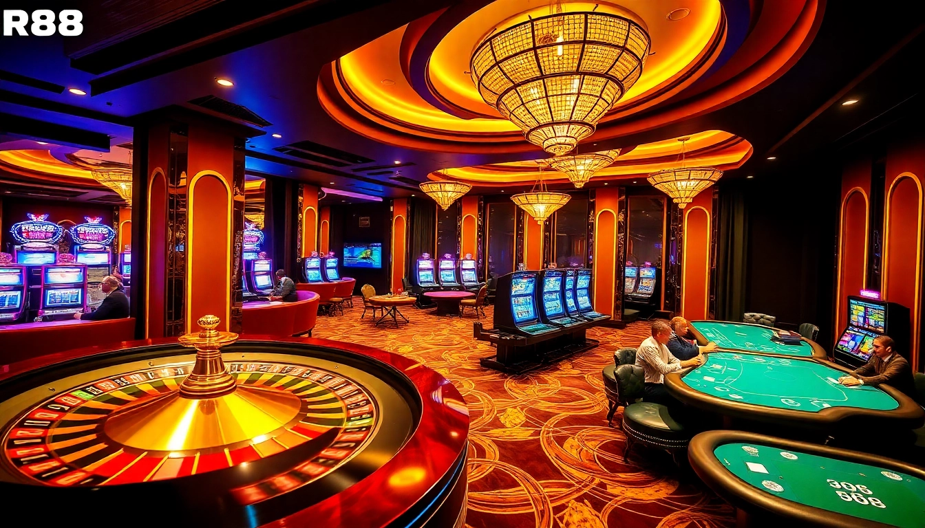Experience thrilling gameplay at RR88 with exciting casino tables and vibrant slot machines.