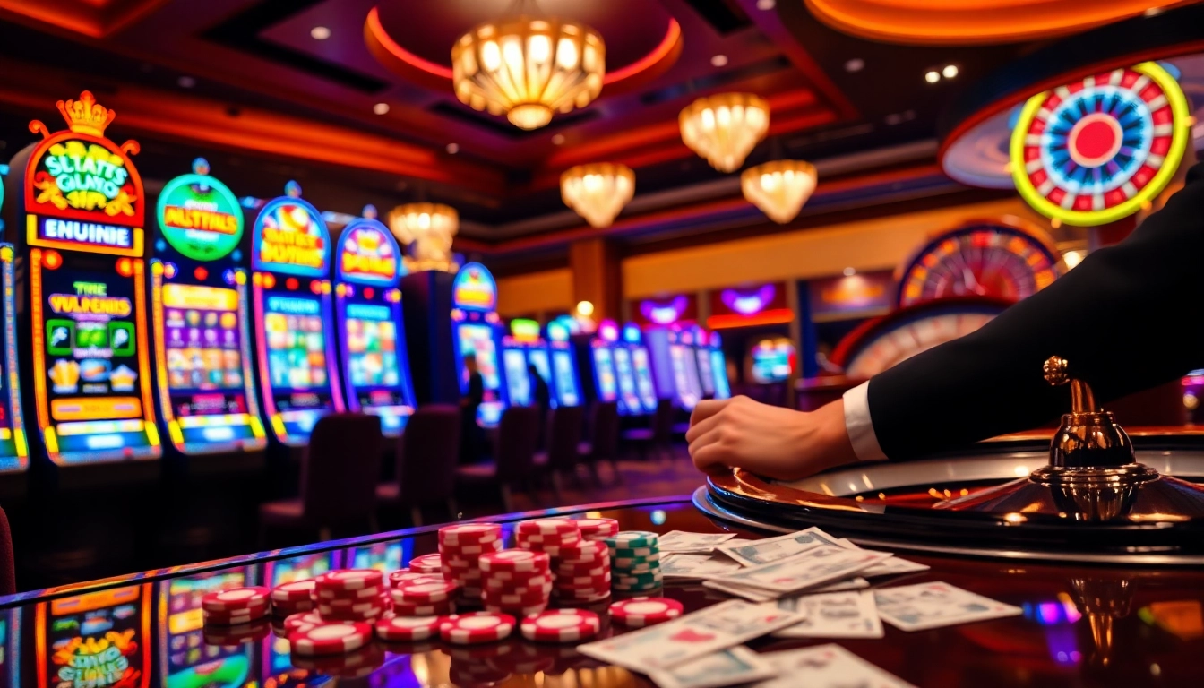 Putar gulungan di slot Depo 5rb, merasakan kegembiraan dengan visual kasino yang cerah dan keping poker.