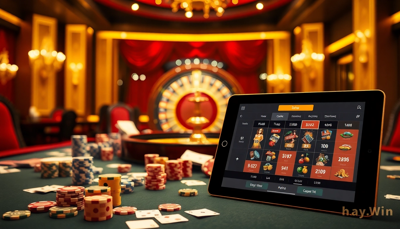 Experience the thrill of gaming at hay.win with vibrant casino tables and online interfaces.