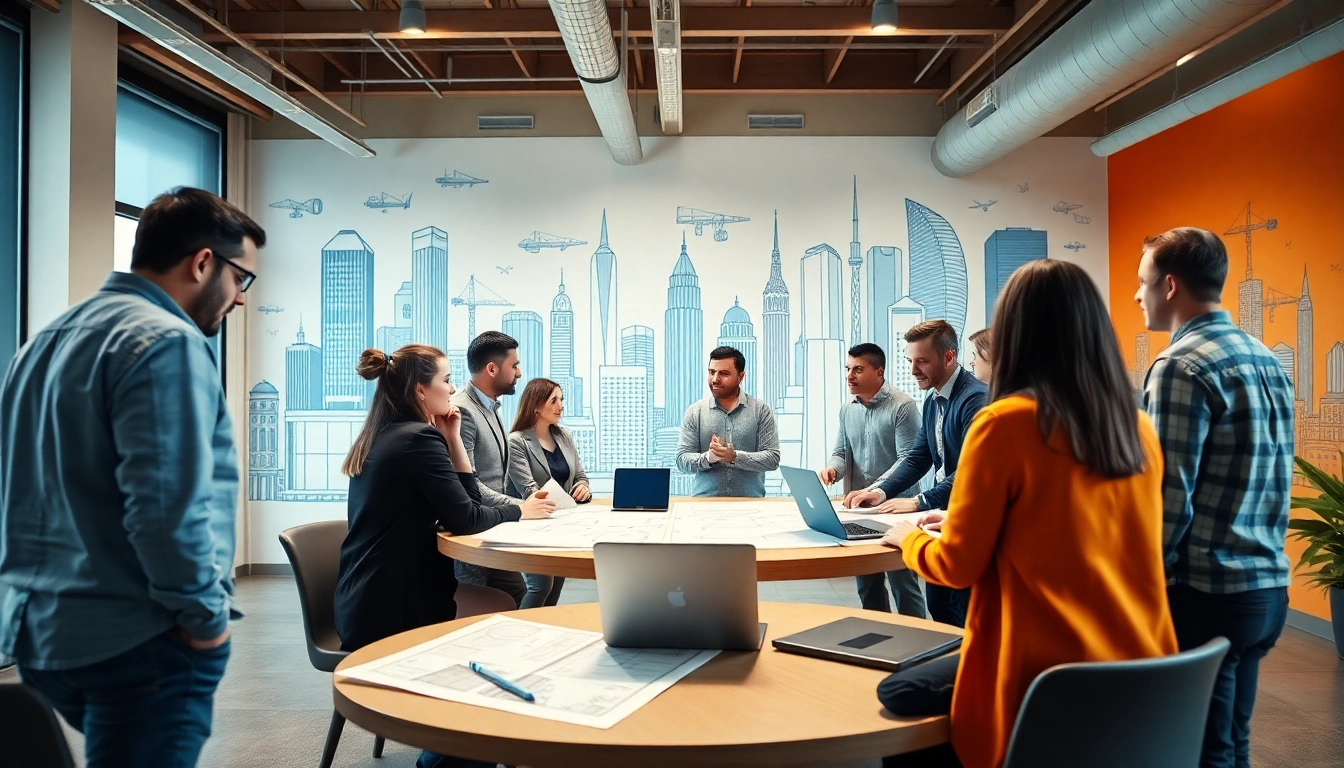 Construction membership association event highlighting professionals discussing building projects.