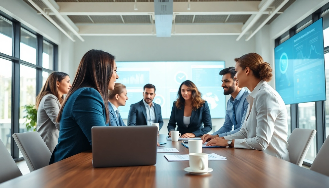 Enhance your Contract Management strategies through dynamic team discussions in a modern office.