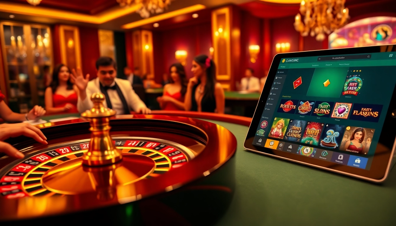Découvrez l'excitation du casino en ligne France avec une élégante table de roulette et une interface de jeux en ligne.
