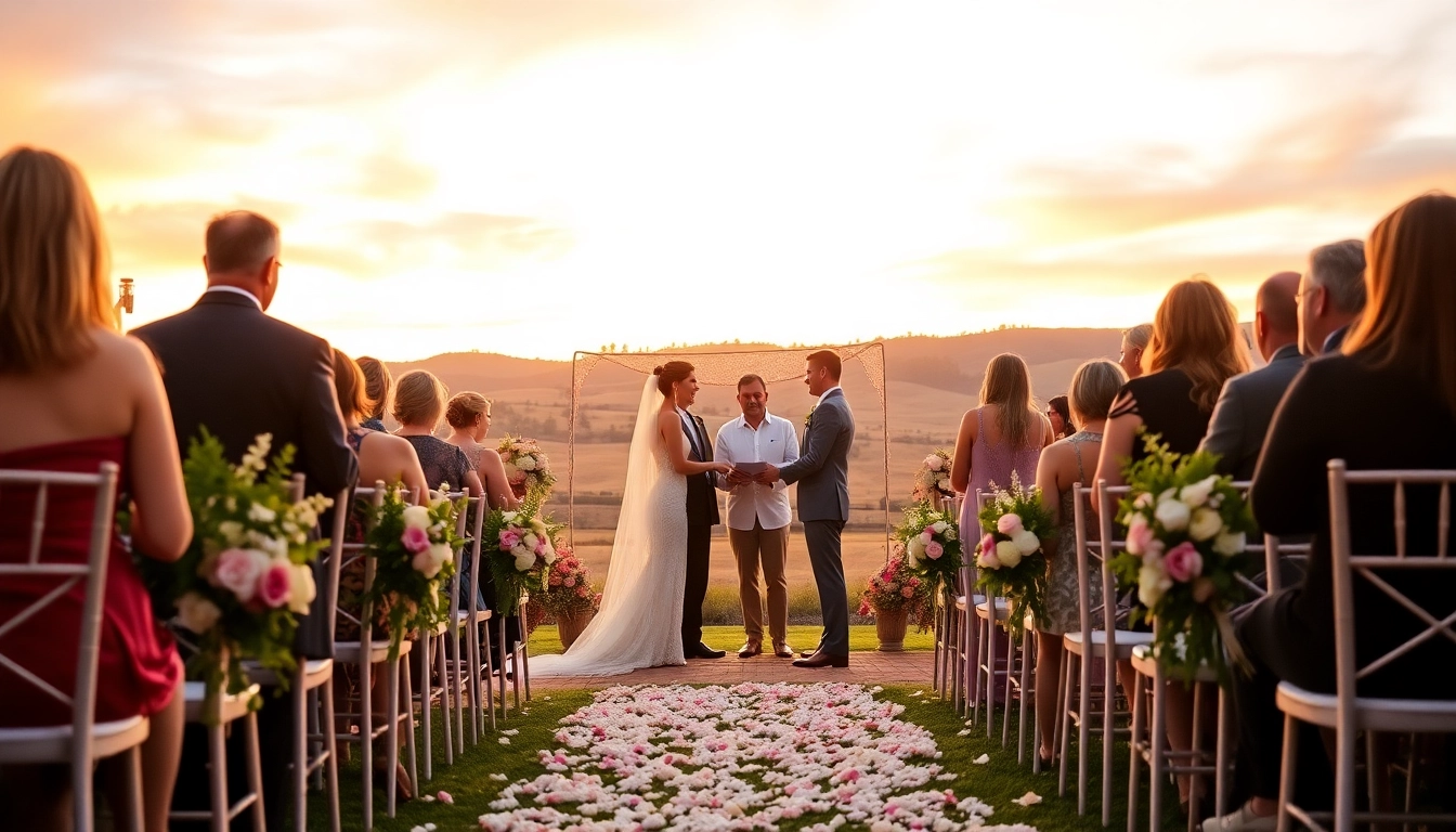 Couple exchanging vows in Clarksburg ca weddings surrounded by beautiful scenery.