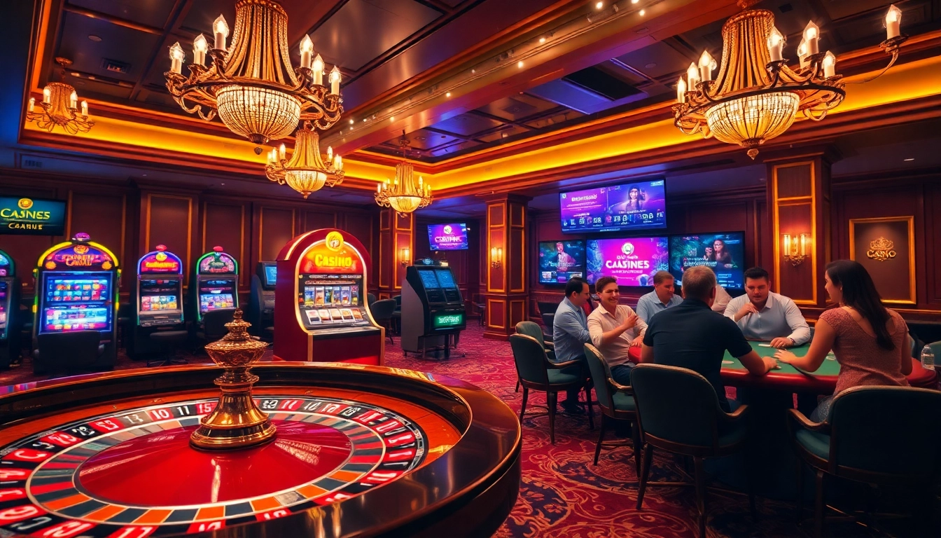 Scène captivante illustrant la meilleure expérience de jeu au meilleur casino en ligne avec des jeux de roulette et de poker.