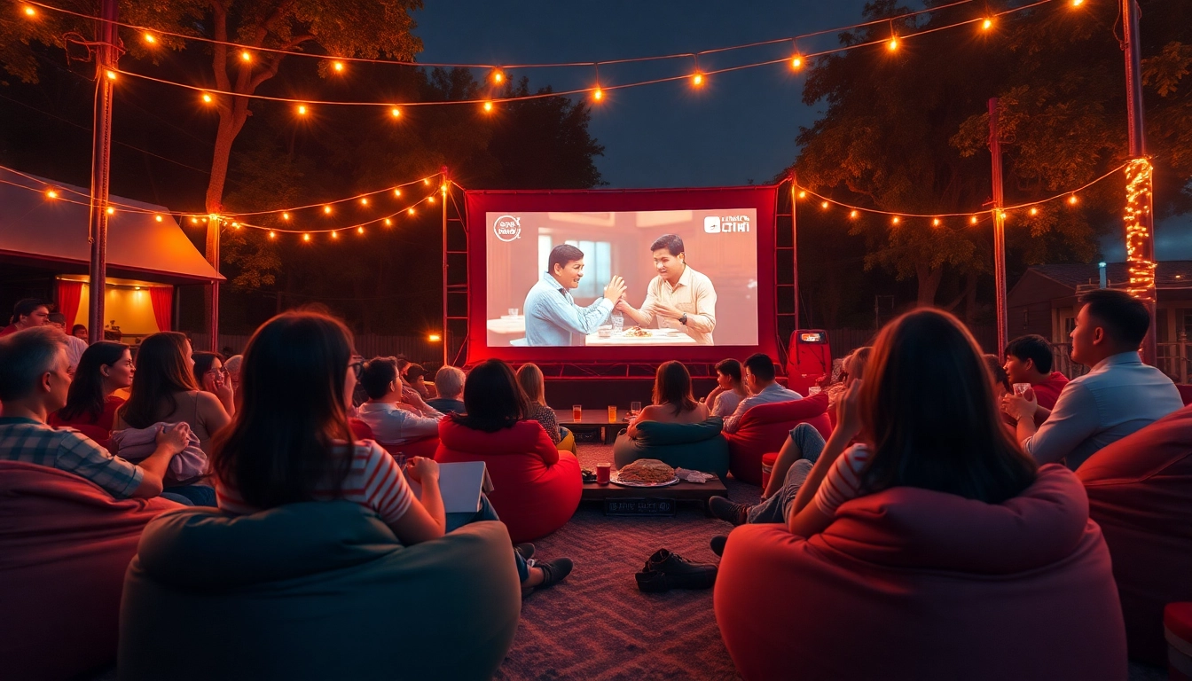 ดูหนัง สนุกสนานในบรรยากาศการชมภาพยนตร์กลางแจ้งที่อบอุ่น