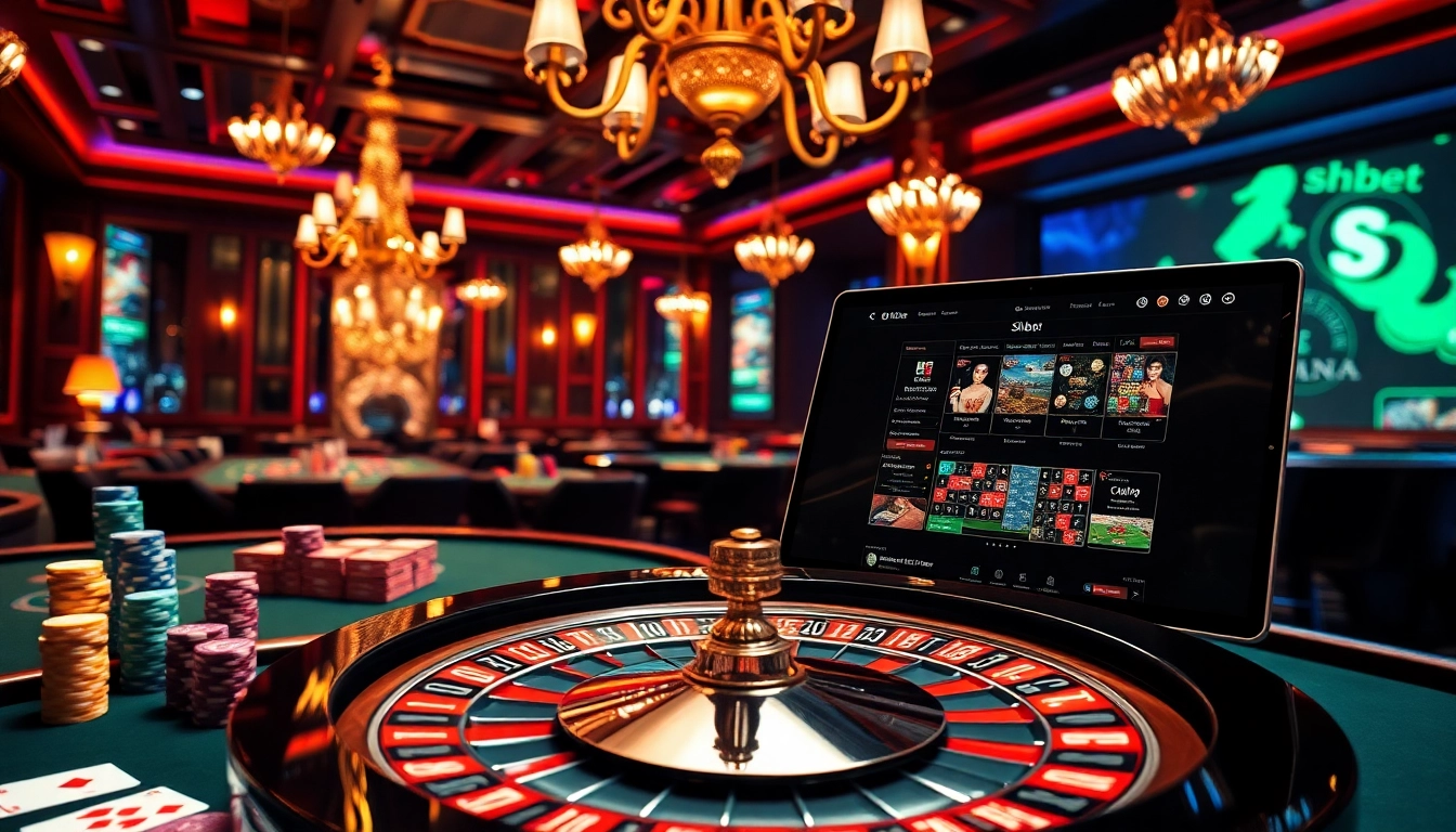 Shbet offers an exciting gaming atmosphere with vibrant casino tables and interactive online interfaces.