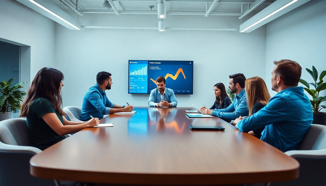 Engaged team at agencia hubspot strategizing digital marketing solutions.