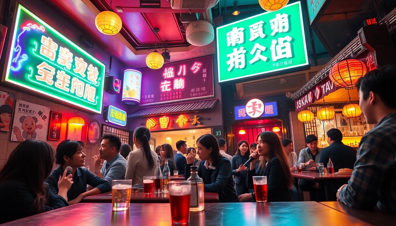 활기찬 밤문화, 노래방, 세련된 분위기의 제주도유흥 매력적인 장면.