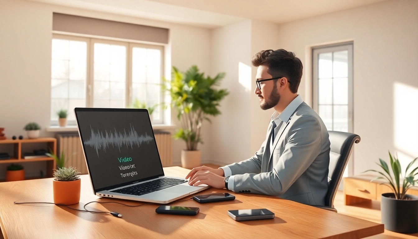 Video to promptgenerator in a modern digital workspace with sleek technology and natural lighting.